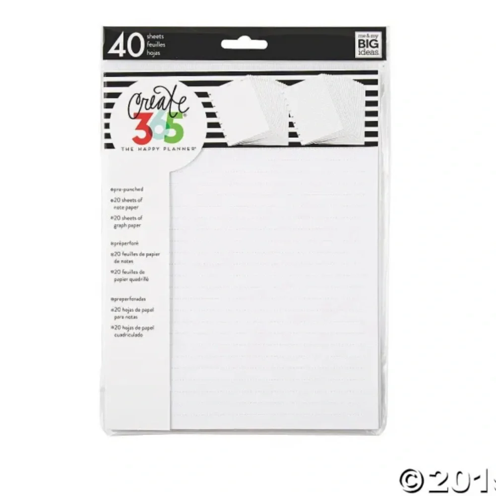 Me & My Big Ideas Create 365 Planner Paper - NWT never opened note and graph
